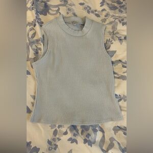 Blue Rain Pale Blue Ribbed Tank Top